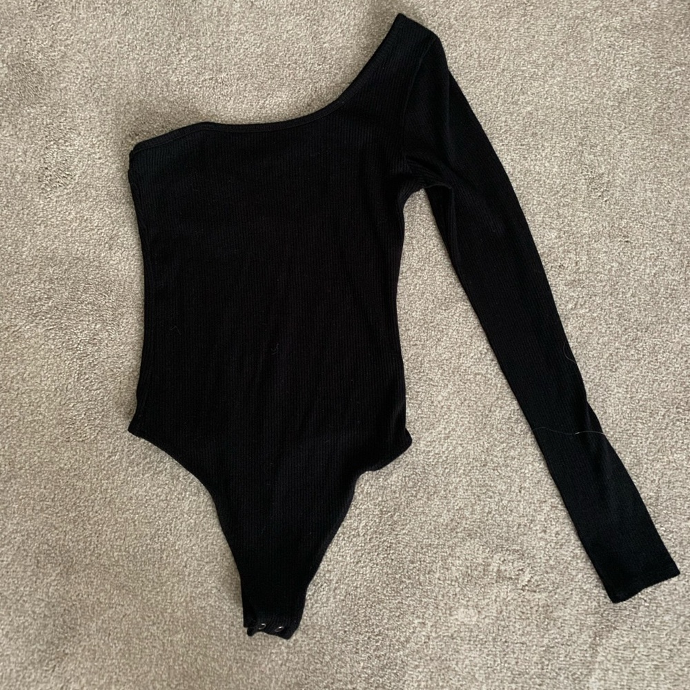 One arm black bodysuit